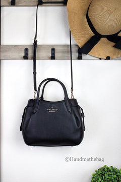 Kate Spade Dumpling Small Black Leather Satchel Crossbody Bag